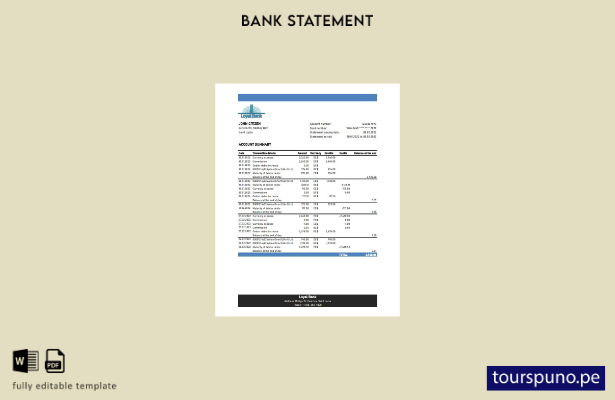 listo para imprimir plantilla de excel de extracto bancario leal de Santa Lucía